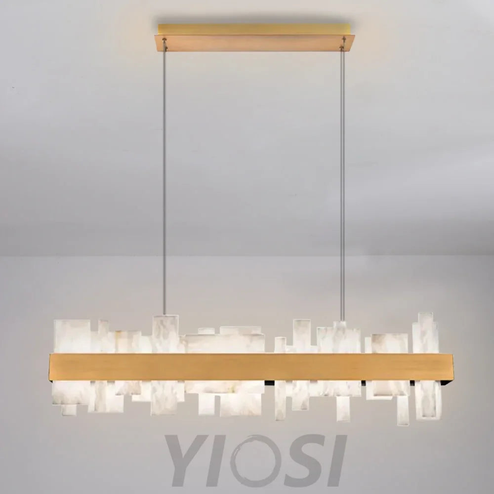 Acropolis 46in LED Linear Alabaster Chandelier