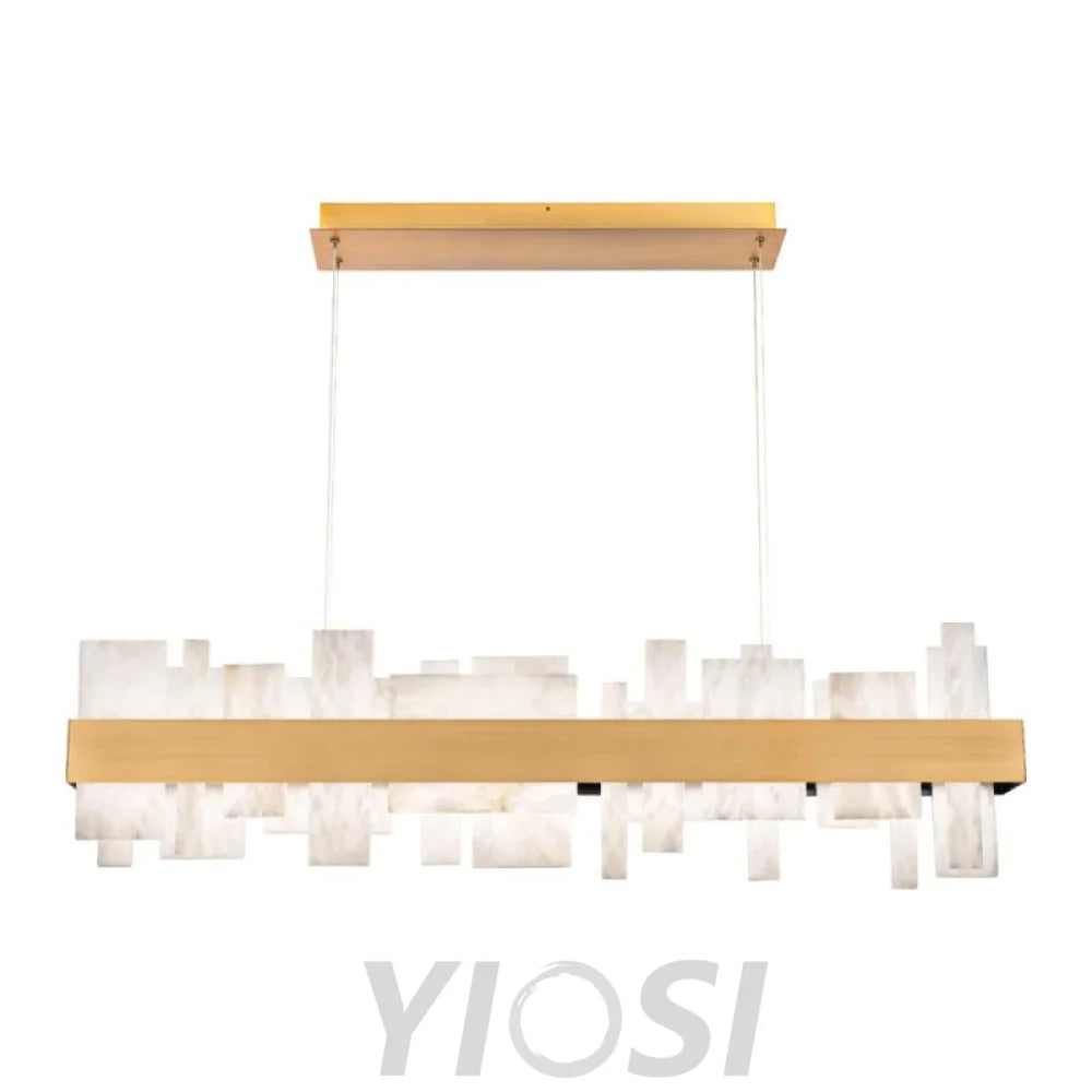 Acropolis 46in LED Linear Alabaster Chandelier