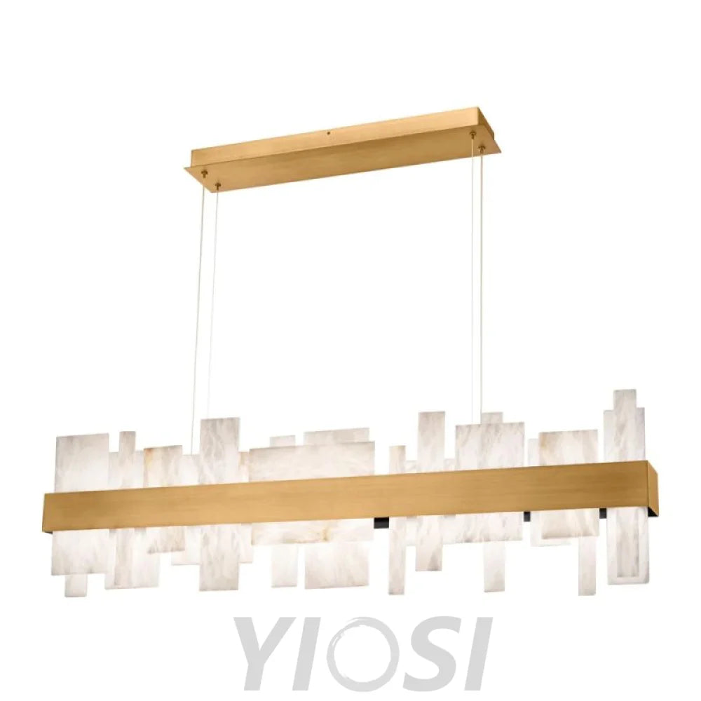 Acropolis 46in LED Linear Alabaster Chandelier