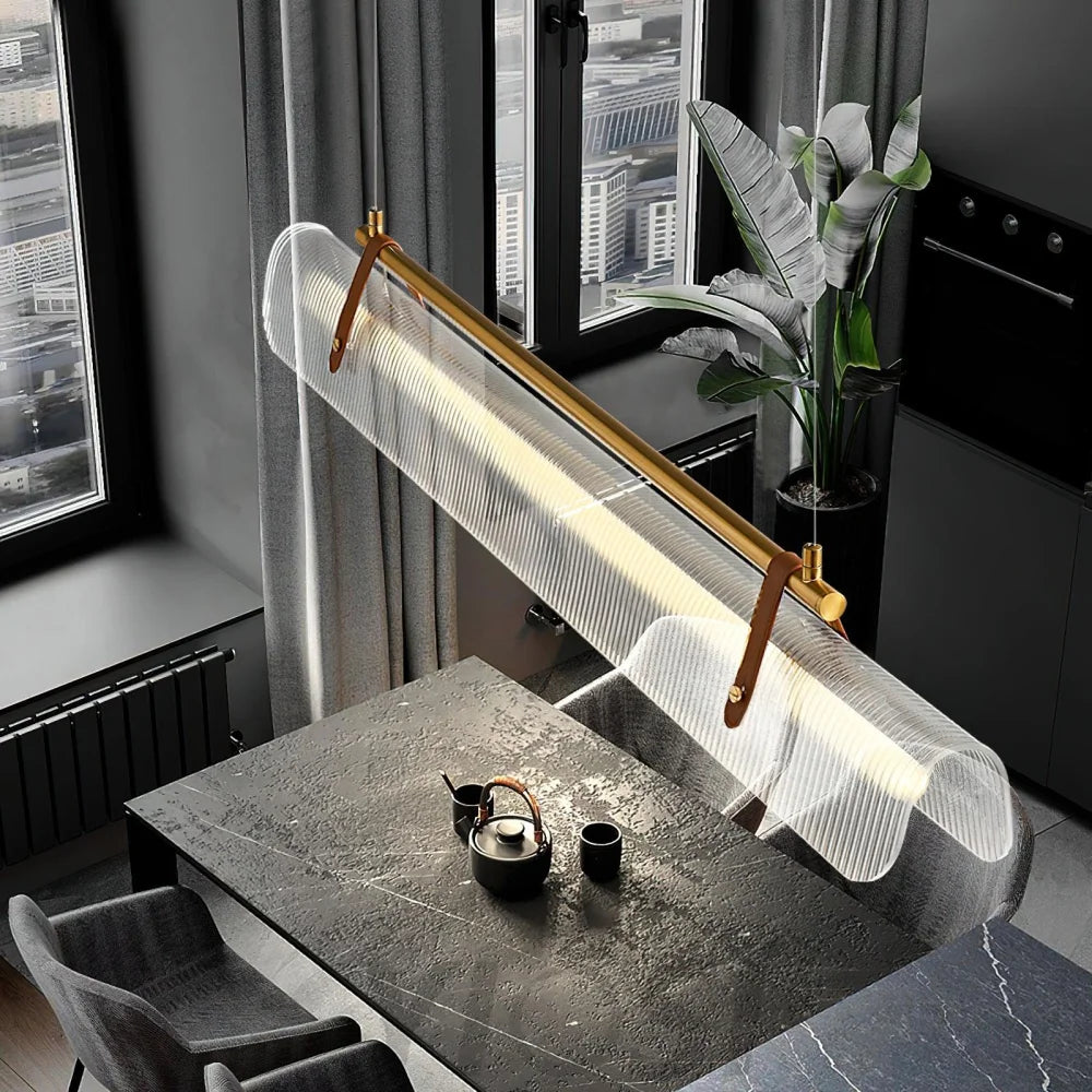 Acrylic Linear Type Chandelier, Dining table pendant light, Kitchen Island Lamp - Bar-1-Yiosilamp