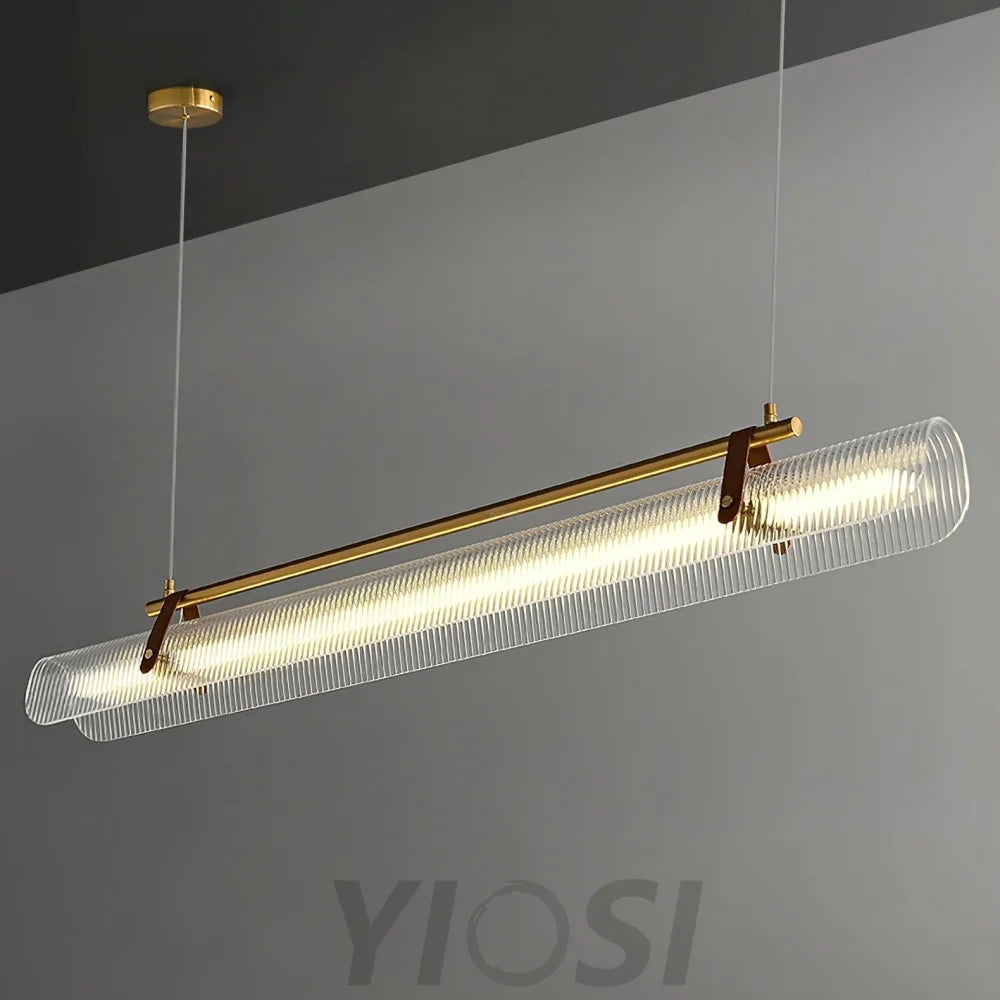 Acrylic Linear Type Chandelier, Dining table pendant light, Kitchen Island Lamp - Bar-1-Yiosilamp