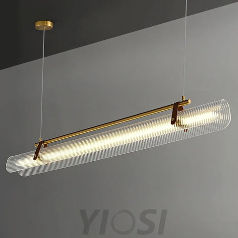 Acrylic Linear Type Chandelier, Dining table pendant light, Kitchen Island Lamp - Bar-1-Yiosilamp