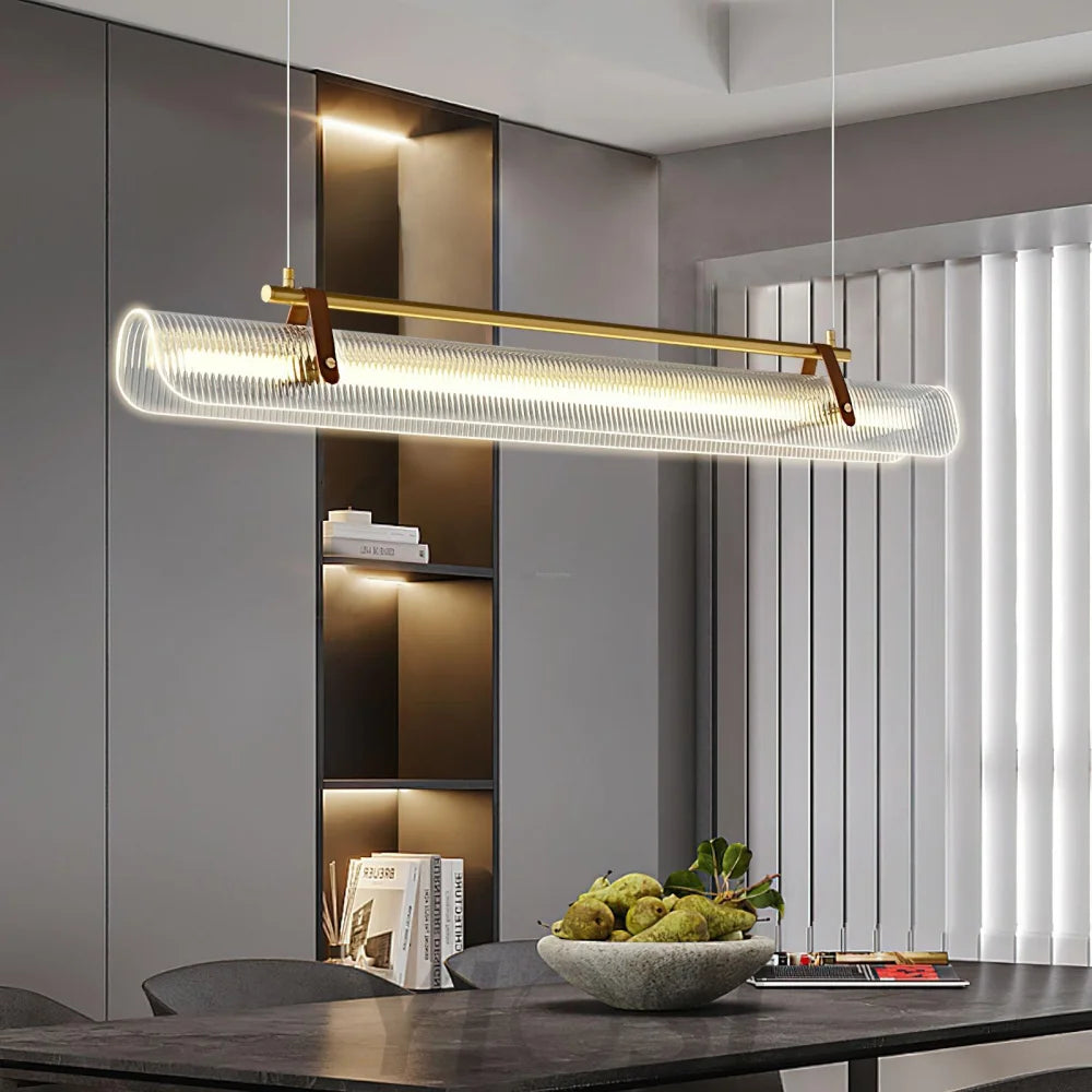 Acrylic Linear Type Chandelier, Dining table pendant light, Kitchen Island Lamp - Bar-1-Yiosilamp