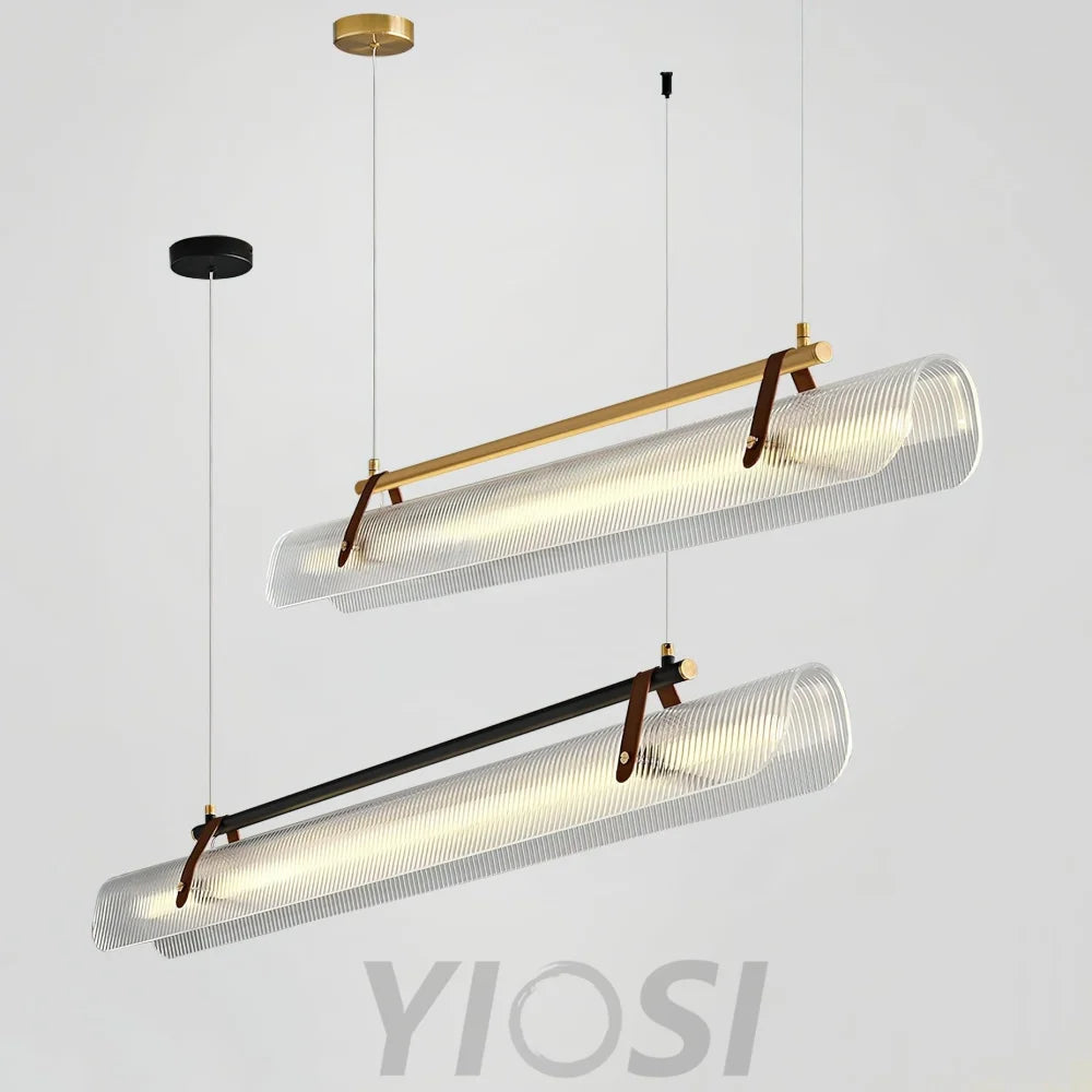 Acrylic Linear Type Chandelier, Dining table pendant light, Kitchen Island Lamp - Bar-1-Yiosilamp