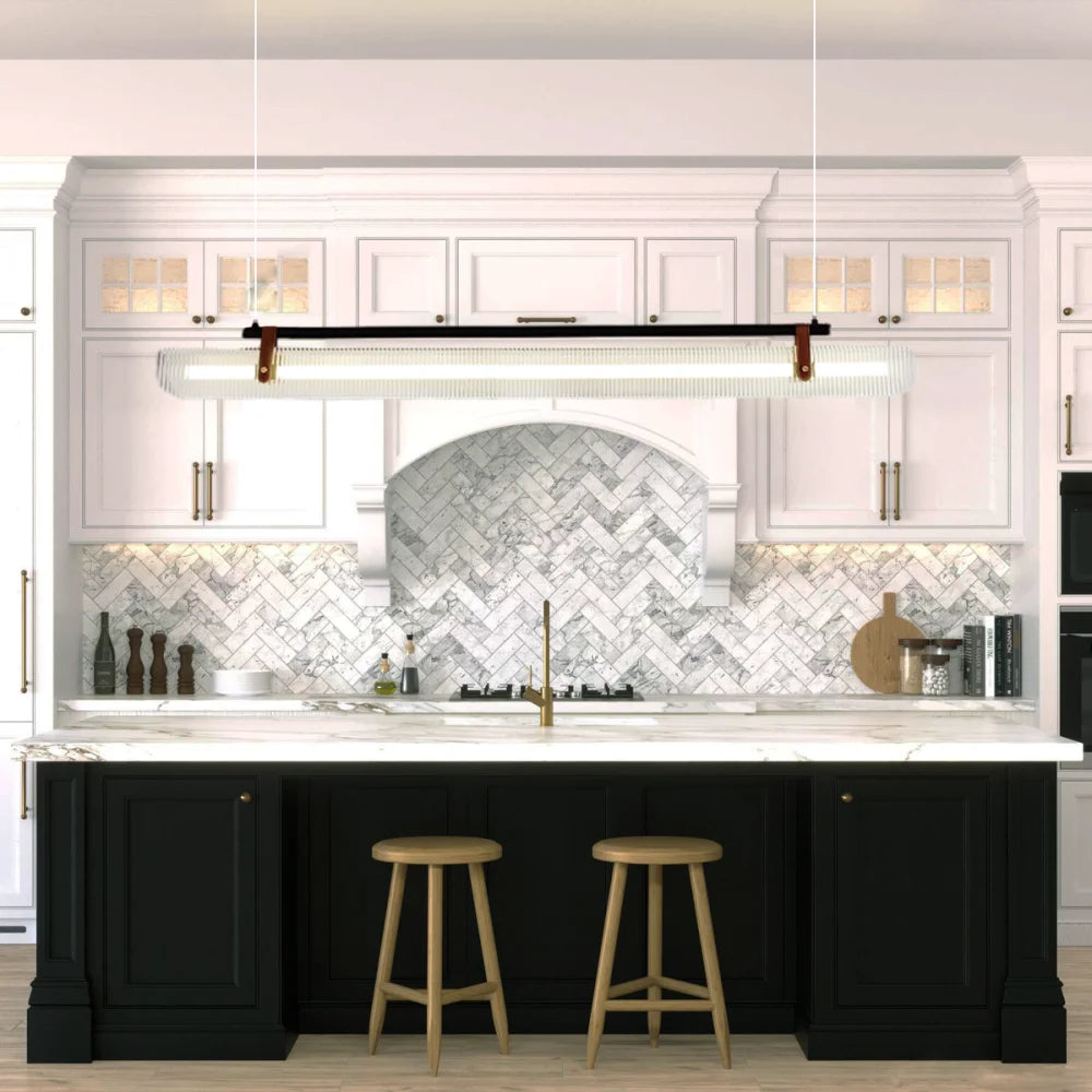 Acrylic Linear Type Chandelier, Dining table pendant light, Kitchen Island Lamp - Bar-1-Yiosilamp