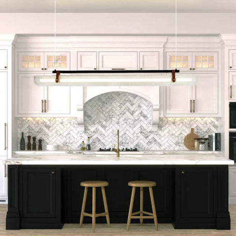 Acrylic Linear Type Chandelier, Dining table pendant light, Kitchen Island Lamp - Bar-1-Yiosilamp