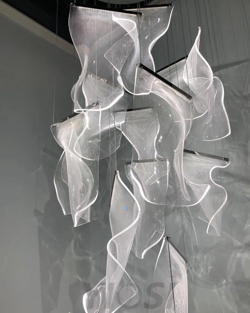 Acrylic Staircase Chandelier - Helia-1-Yiosilamp