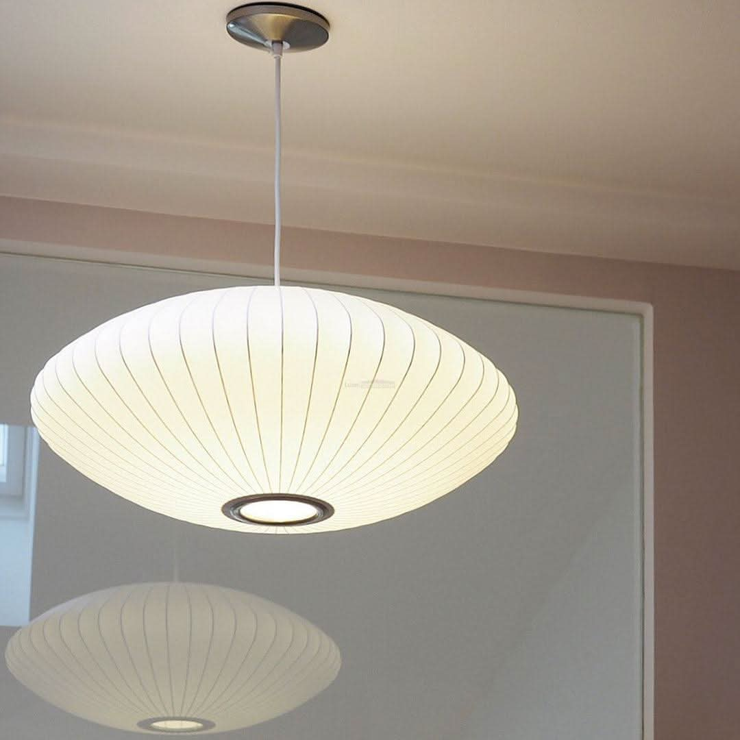 Bubble Pendant Light with Artificial Silk Lampshade - Yiosilamp