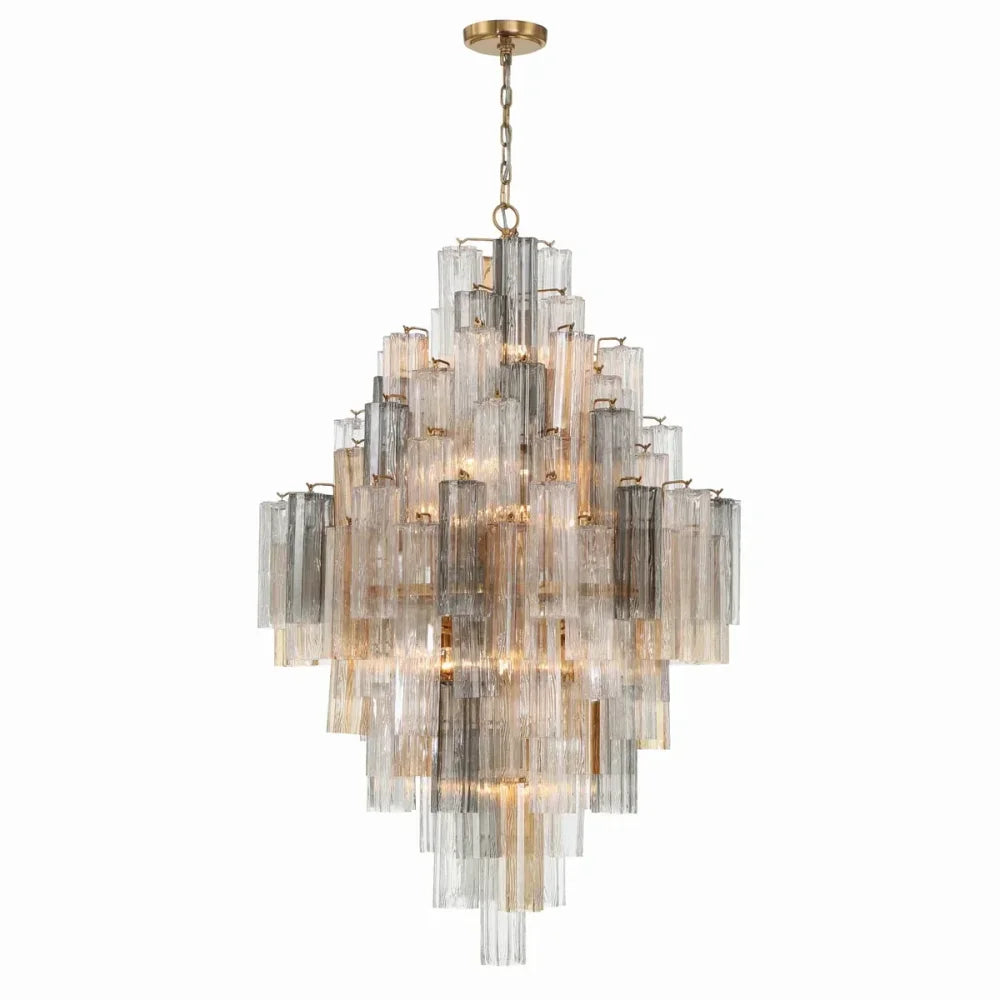 Addis Diamond Chandelier 49’’H Brass / Autumn Chandelier