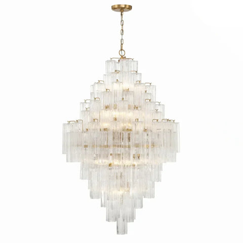 Addis Diamond Chandelier 49’’H Brass / Clear Chandelier