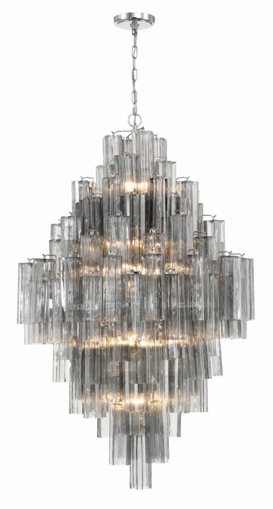 Addis Diamond Chandelier 49’’H Chrome / Smoke Chandelier