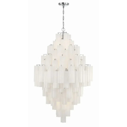 Addis Diamond Chandelier 49’’H Chrome / White Chandelier