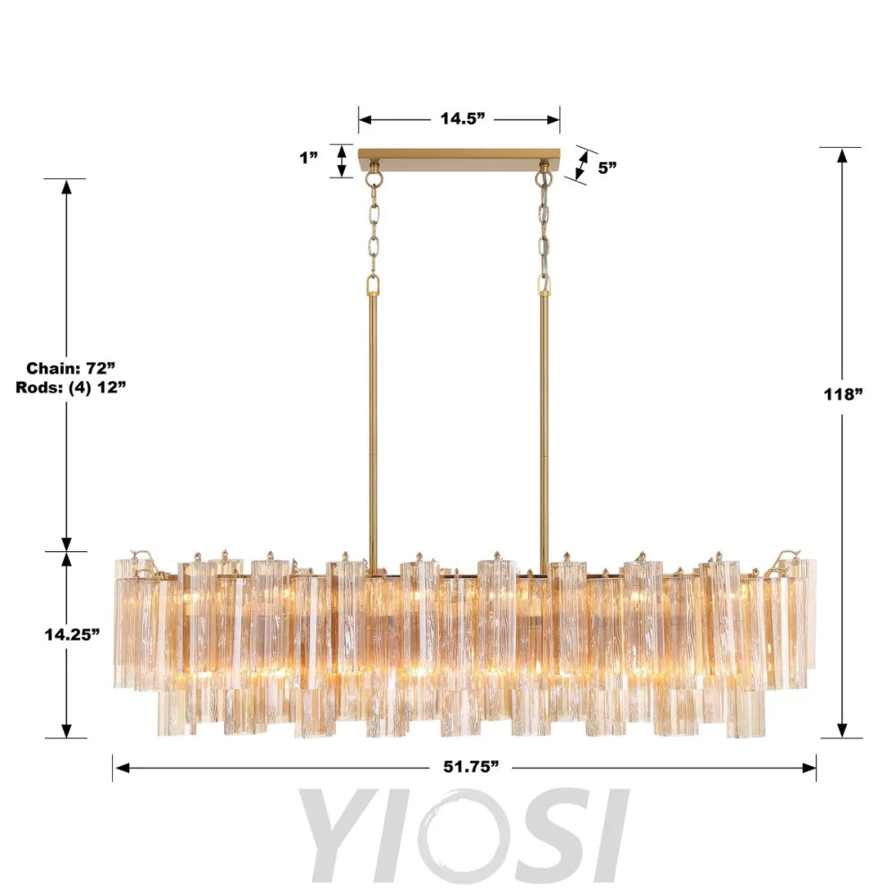 Addis Linear Chandelier 51’’ Chandelier