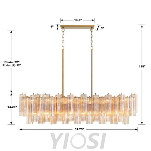 Addis Linear Chandelier 51’’ Chandelier