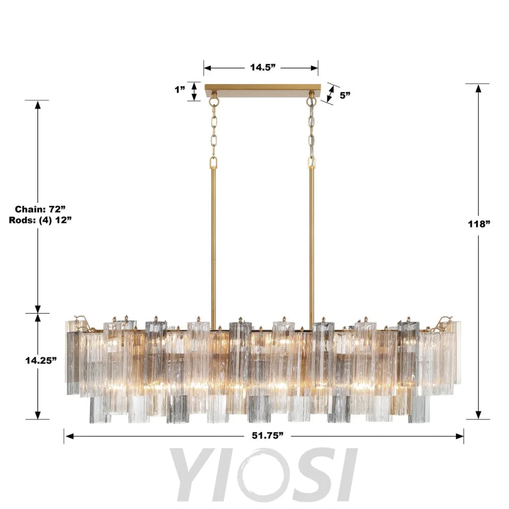 Addis Linear Chandelier 51’’ Chandelier