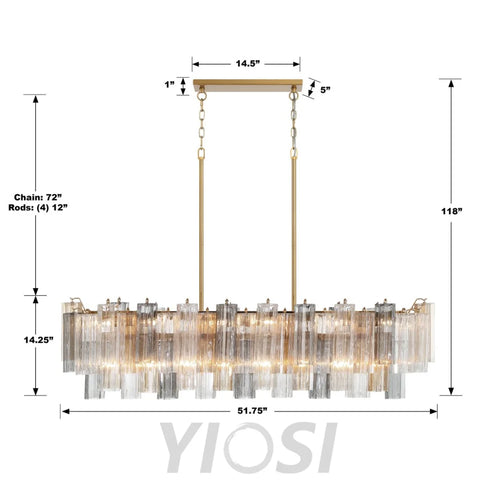 Addis Linear Chandelier 51’’ Chandelier