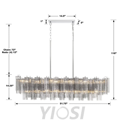 Addis Linear Chandelier 51’’ Chandelier