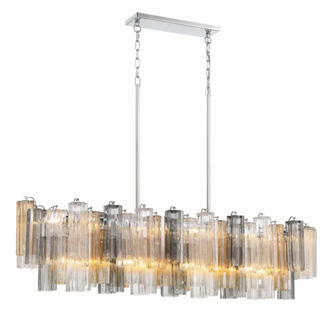 Addis Linear Chandelier 51’’ Chrome / Autumn Chandelier