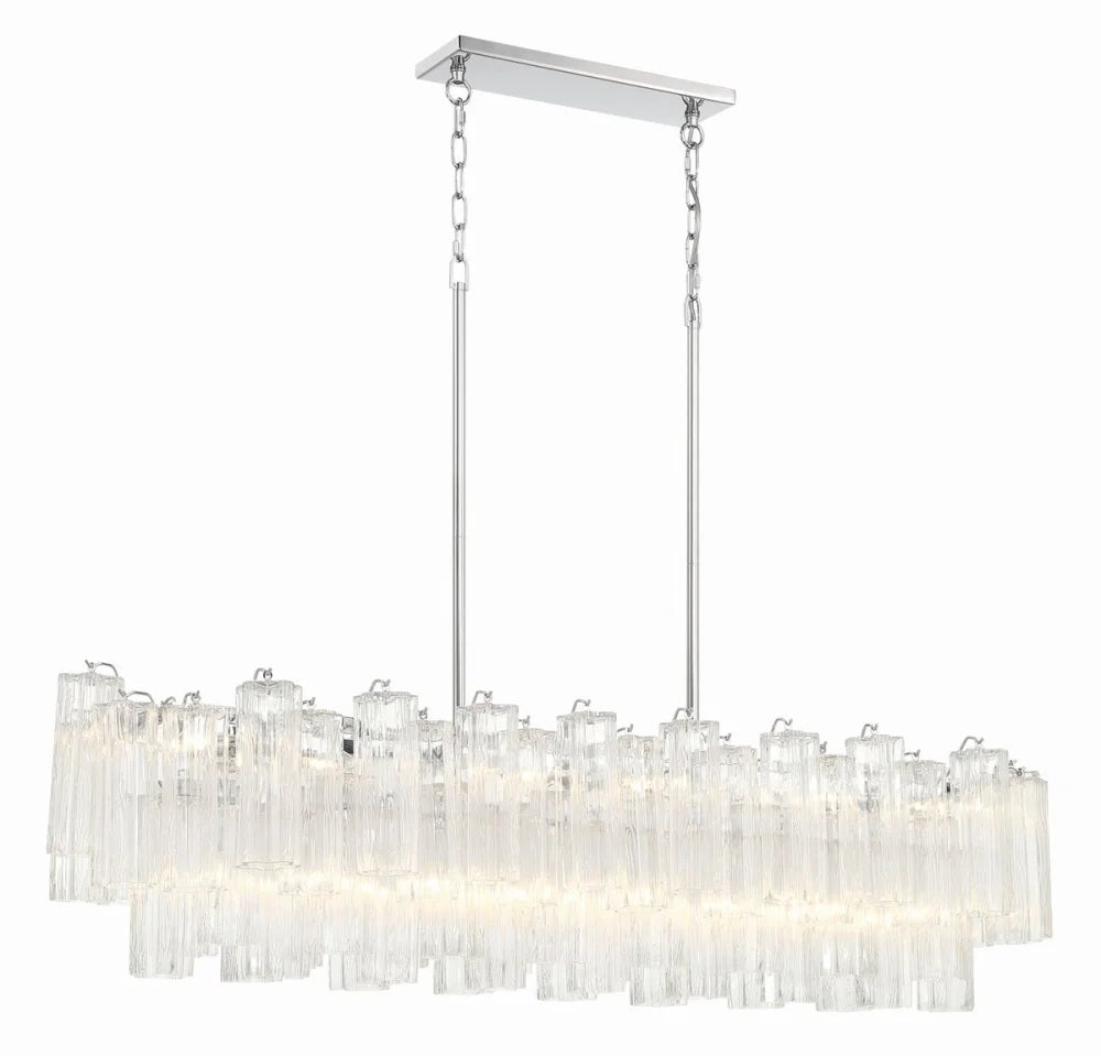 Addis Linear Chandelier 51’’ Chrome / Clear Chandelier