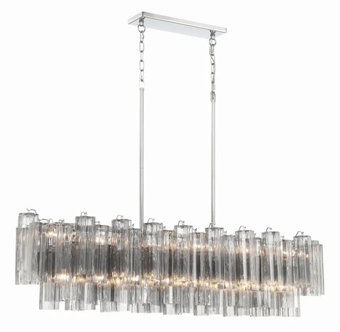 Addis Linear Chandelier 51’’ Chrome / Smoke Chandelier