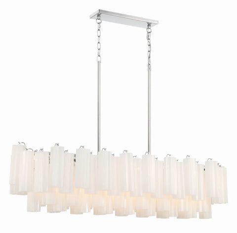 Addis Linear Chandelier 51’’ Chrome / White Chandelier