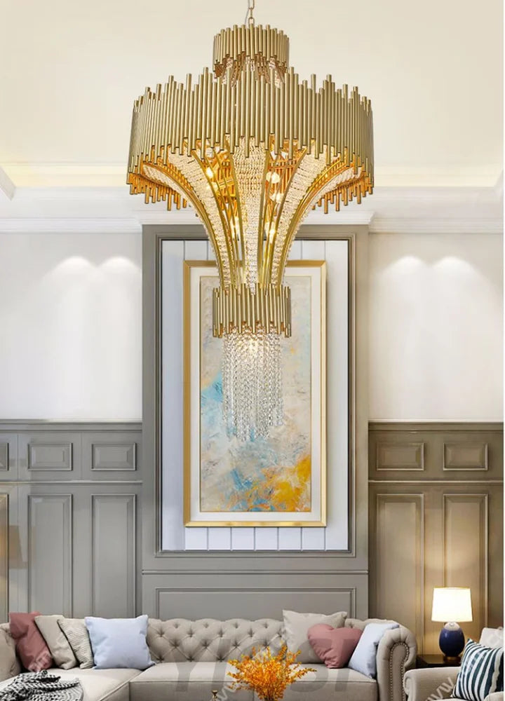 Adisa Modern Multi-Tier Crystal Chandelier