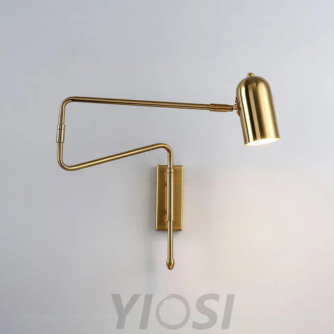 Adjustable Arm Reading Wall Lamp L 16.5″ - Flexible, Swing Arm Sconce-1-Yiosilamp