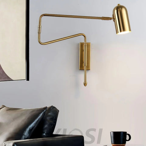 Adjustable Arm Reading Wall Lamp L 16.5″ - Flexible, Swing Arm Sconce-1-Yiosilamp