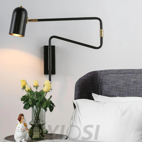 Adjustable Arm Reading Wall Lamp L 16.5″ - Flexible, Swing Arm Sconce-1-Yiosilamp