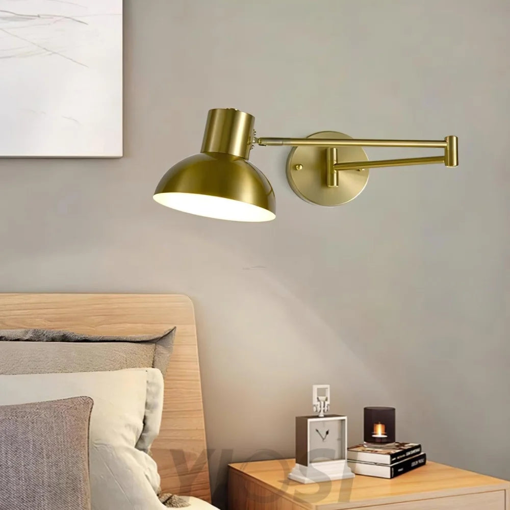 Adjustable Arm Reading Wall Lamp L 16.5″ - Flexible, Swing Arm Sconce-1-Yiosilamp