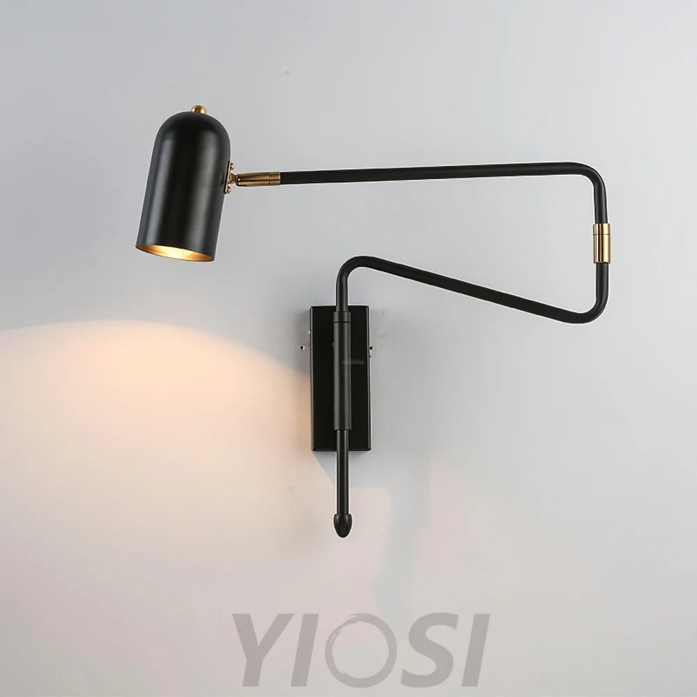 Adjustable Arm Reading Wall Lamp L 16.5″ - Flexible, Swing Arm Sconce-1-Yiosilamp