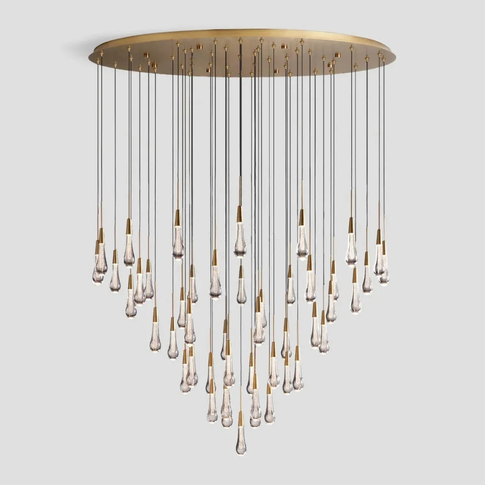 Adjustable Soltaire Round Chandelier 17’’ 24’’ 36’’ 58’’ Brass /