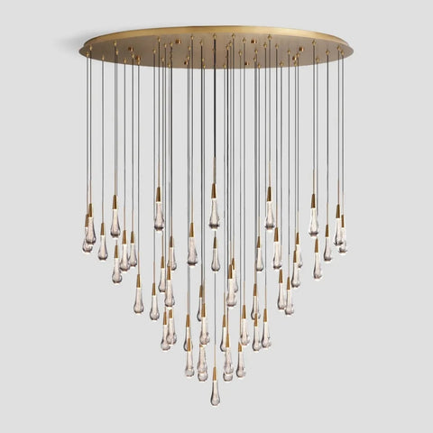 Adjustable Soltaire Round Chandelier 17’’ 24’’ 36’’ 58’’ Brass /