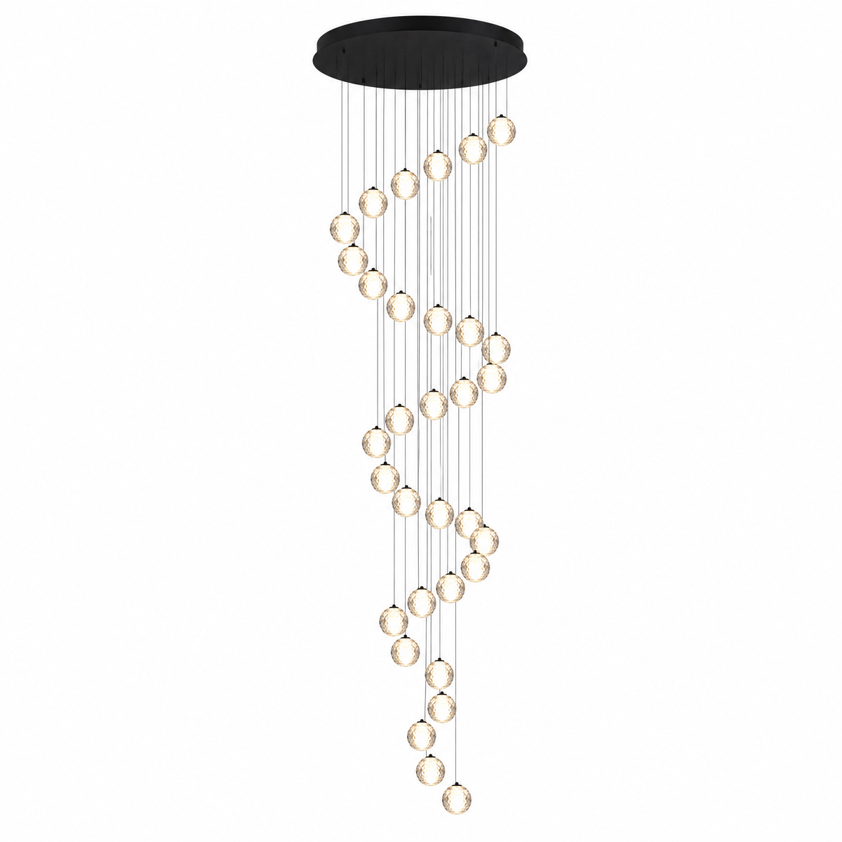 30-Light Bowl-shaped Staircase Lights - Black