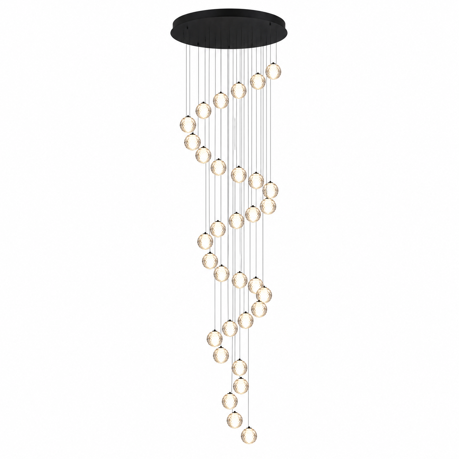 30-Light Bowl-shaped Staircase Lights - Black