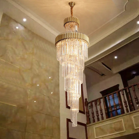 Agamemnon Multiple Tier Crystal Chandelier D23.6’’*H70.9’’/18 Lights/19 Kg / Gold Warm Light