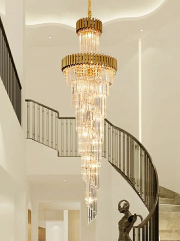 Agamemnon Multiple Tier Crystal Chandelier D31.5’’*H98.4’’/29 Lights/35 Kg / Gold Warm Light