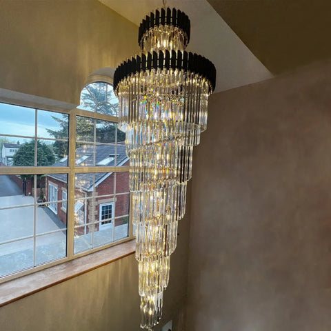 Agamemnon Multiple Tier Crystal Chandelier D47.2 ’*H196’’/58 Lights/172.6 Kg / Black Warm Light