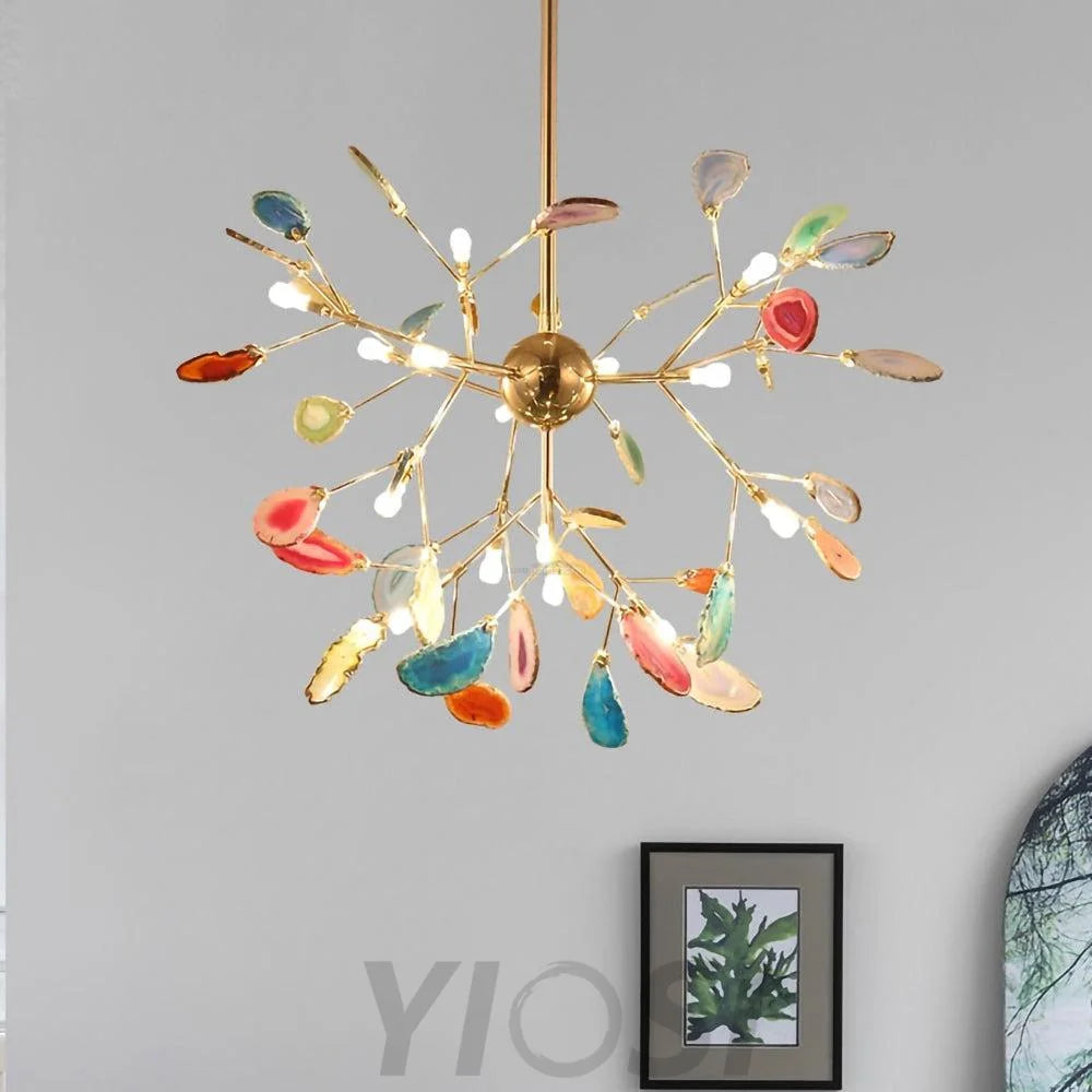 Agate Flake Chandelier with 4/12/16/20 heads - Branch-1-Yiosilamp