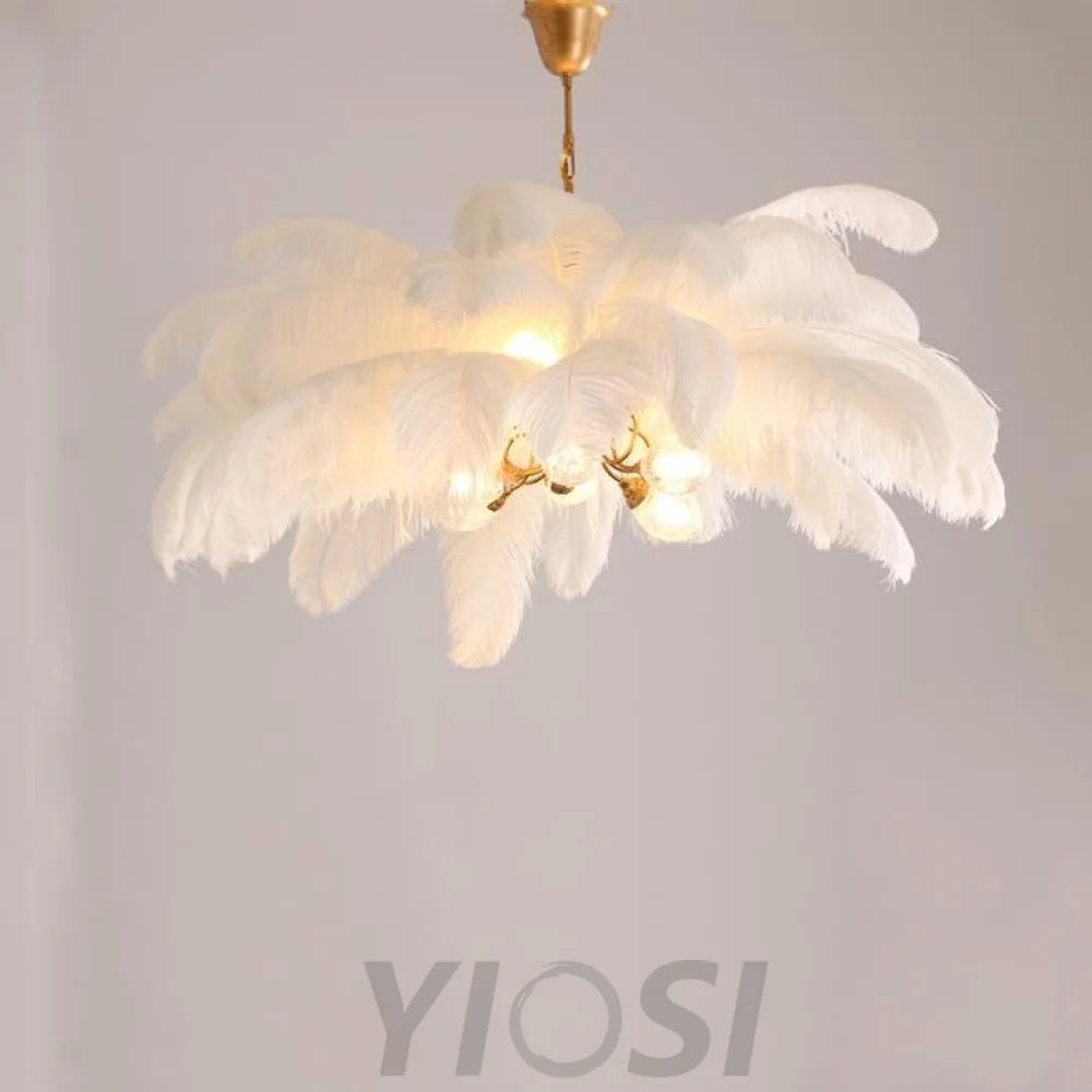 white feather chandelier