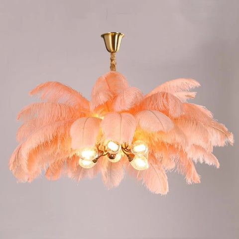 pink ostrich feather lamp