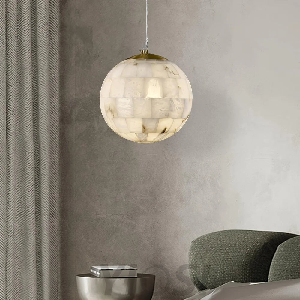 Alabaster Ball Pendant Light - Alabaster, Alabaster Pendant-1-Yiosilamp