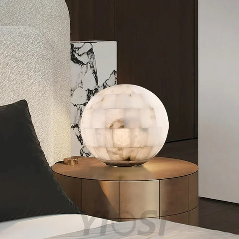 Alabaster Ball Table Lamp