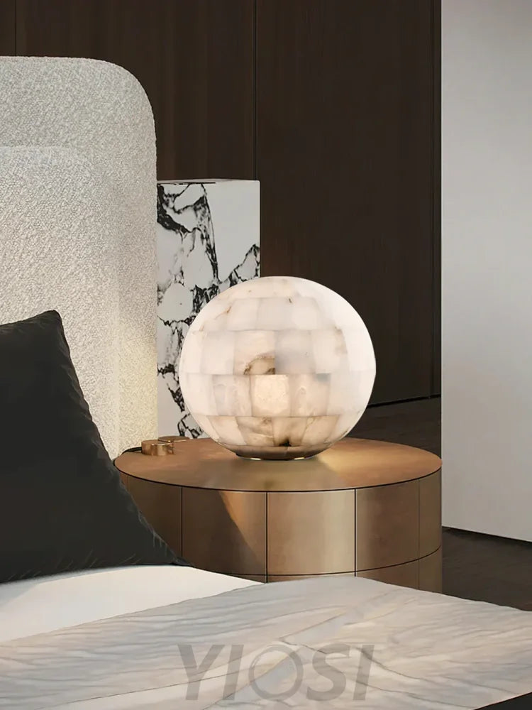 Alabaster Ball Table Lamp