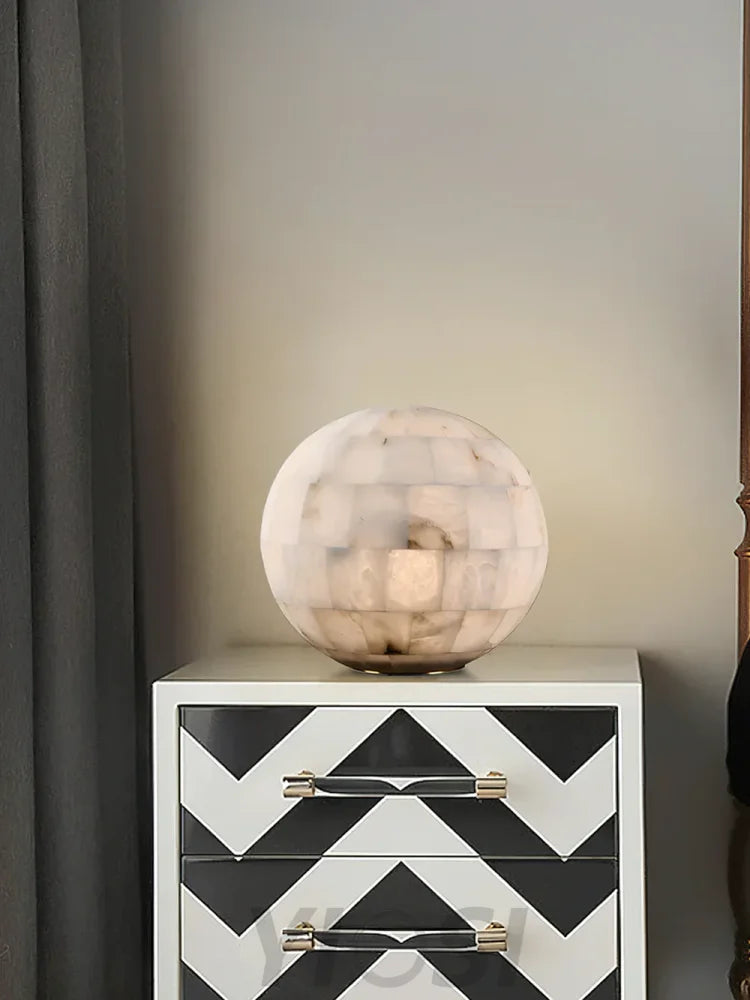 Alabaster Ball Table Lamp