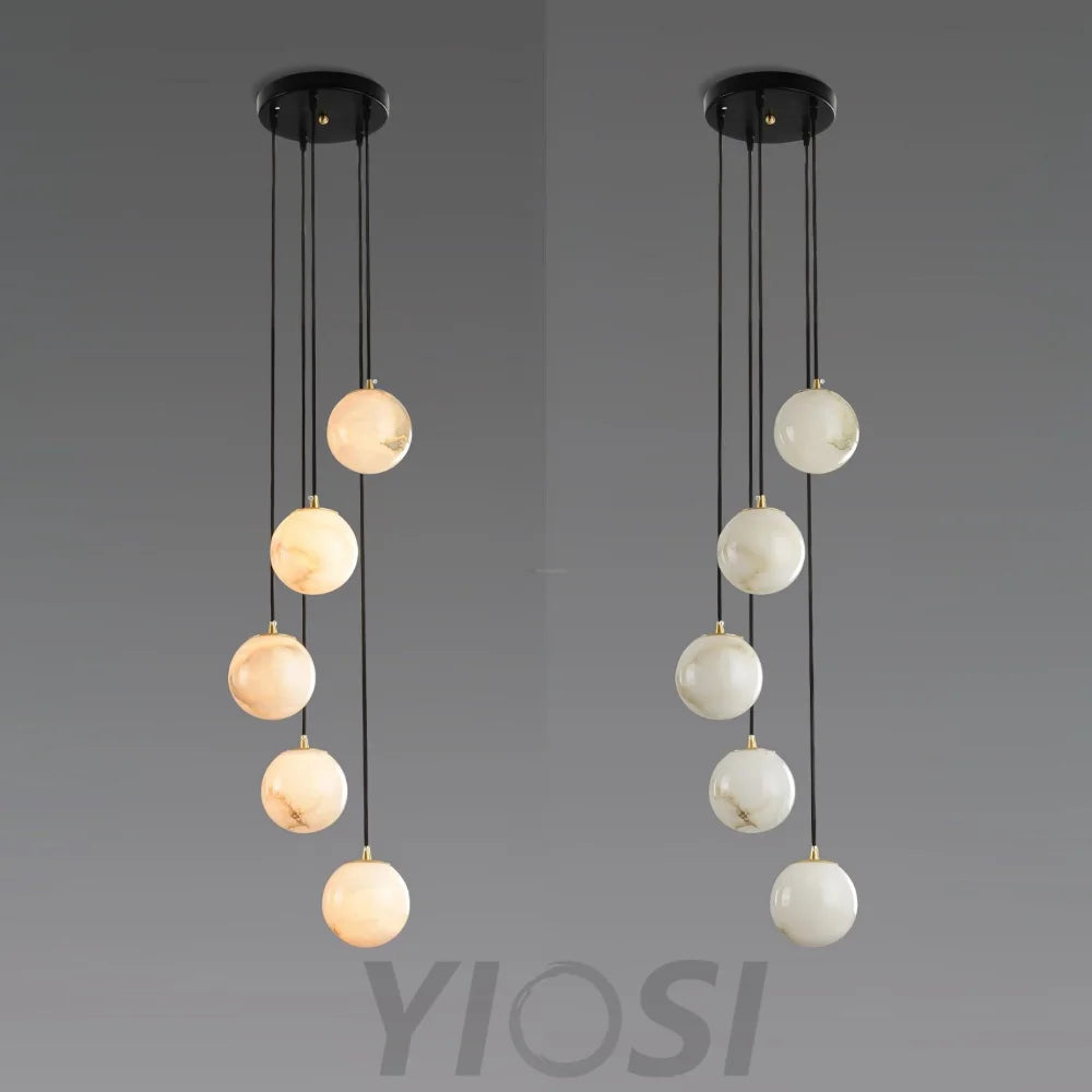 Alabaster Balls Cluster Chandelier with 3/5/7/9/16/18 heads - Yiosilamp