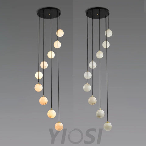 Alabaster Balls Cluster Chandelier with 3/5/7/9/16/18 heads - Yiosilamp