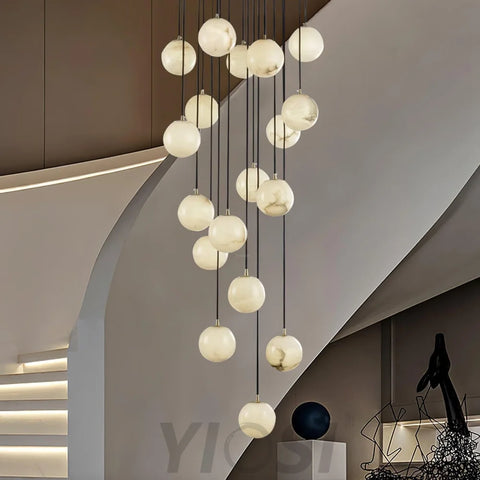 Alabaster Balls Cluster Chandelier with 3/5/7/9/16/18 heads - Yiosilamp