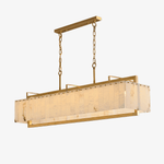 Solstice Alabaster Bar Chandelier with Gold & White Finish