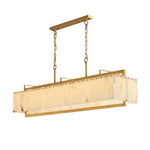Alabaster Bar Chandelier with Gold & White Finish